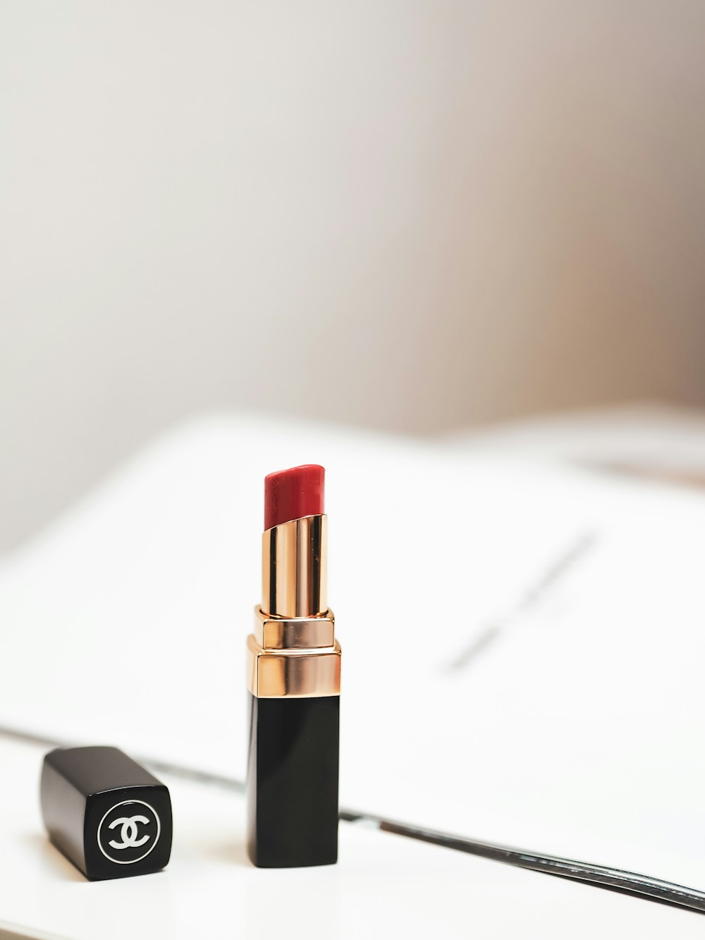 Statement lipstick · warm red